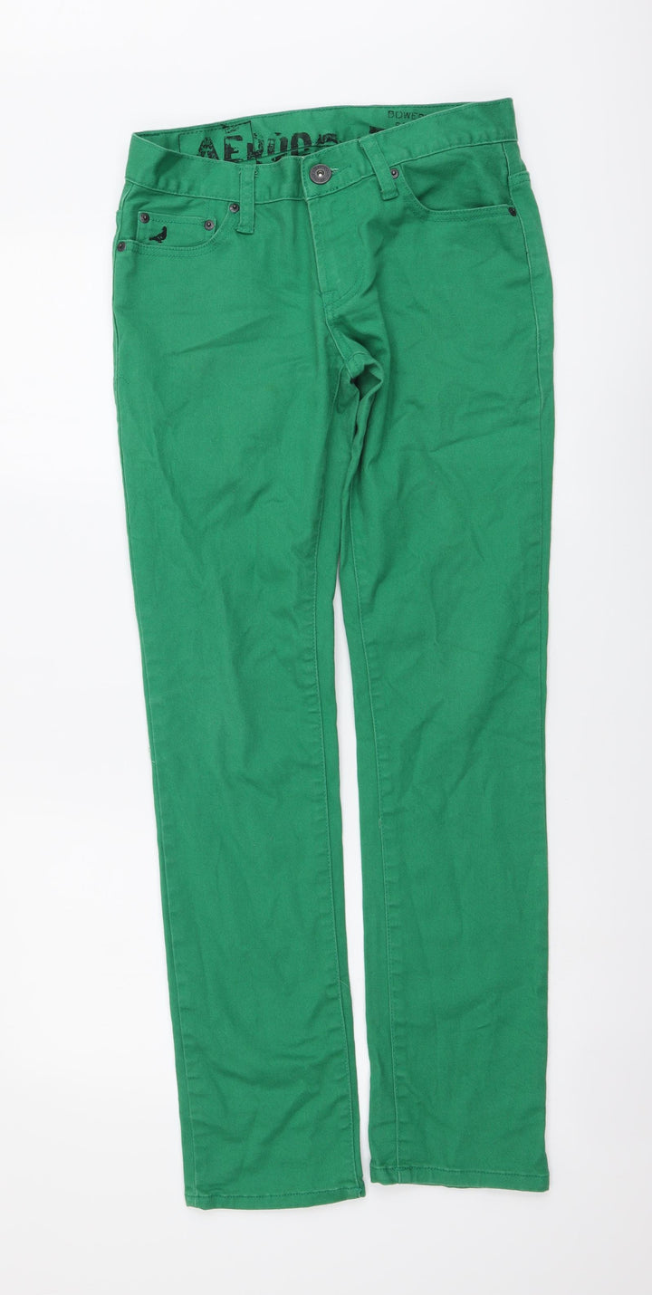 Bowery Womens Green Cotton Skinny Jeans Size 28 in L32 in Regular Button
