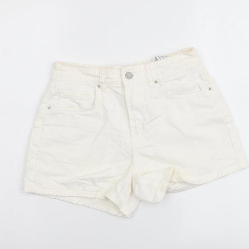 Pacific Republic Womens White Cotton Mom Shorts Size XS L3 in Regular Button