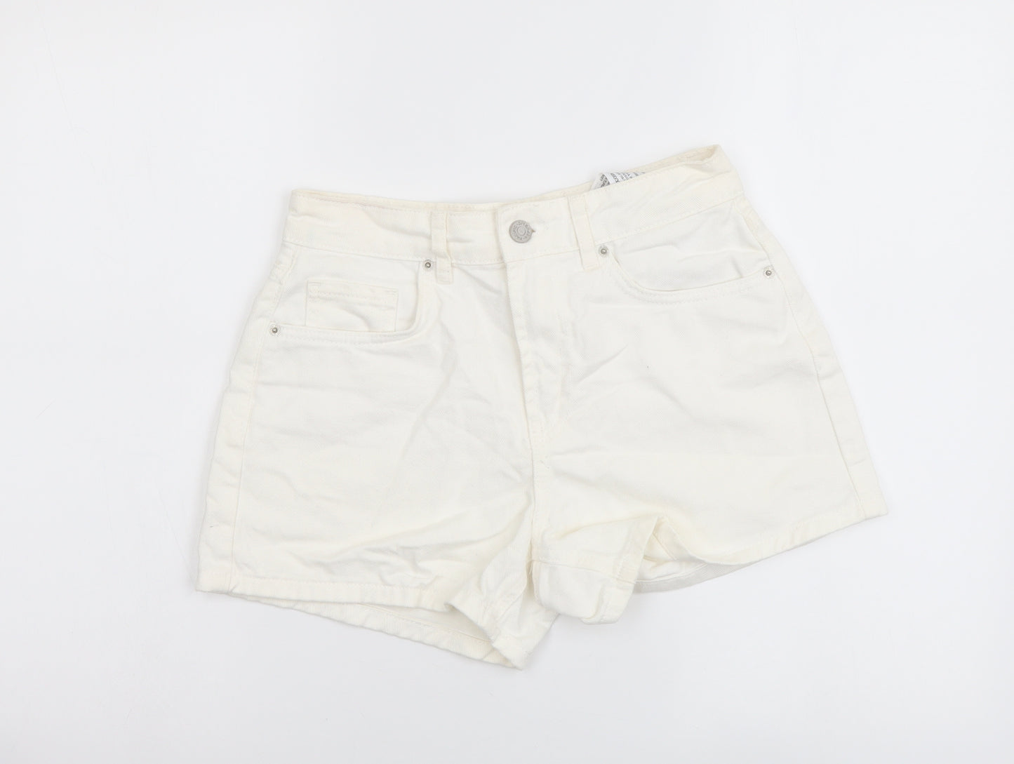 Pacific Republic Womens White Cotton Mom Shorts Size XS L3 in Regular Button