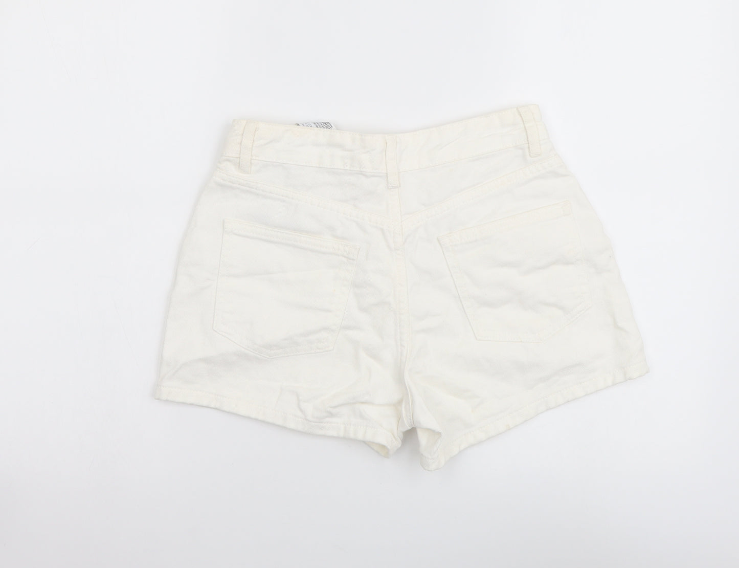 Pacific Republic Womens White Cotton Mom Shorts Size XS L3 in Regular Button