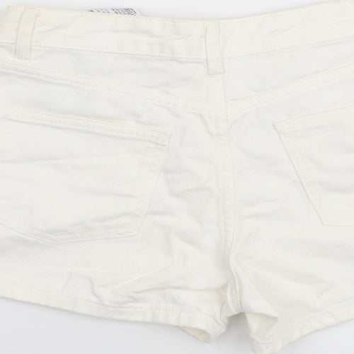 Pacific Republic Womens White Cotton Mom Shorts Size XS L3 in Regular Button