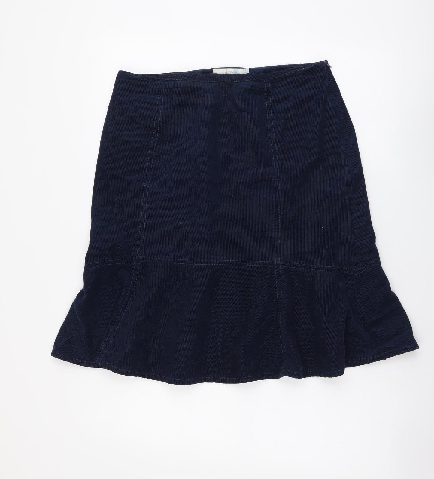 Boden Womens Blue Cotton Flare Skirt Size 12 Zip