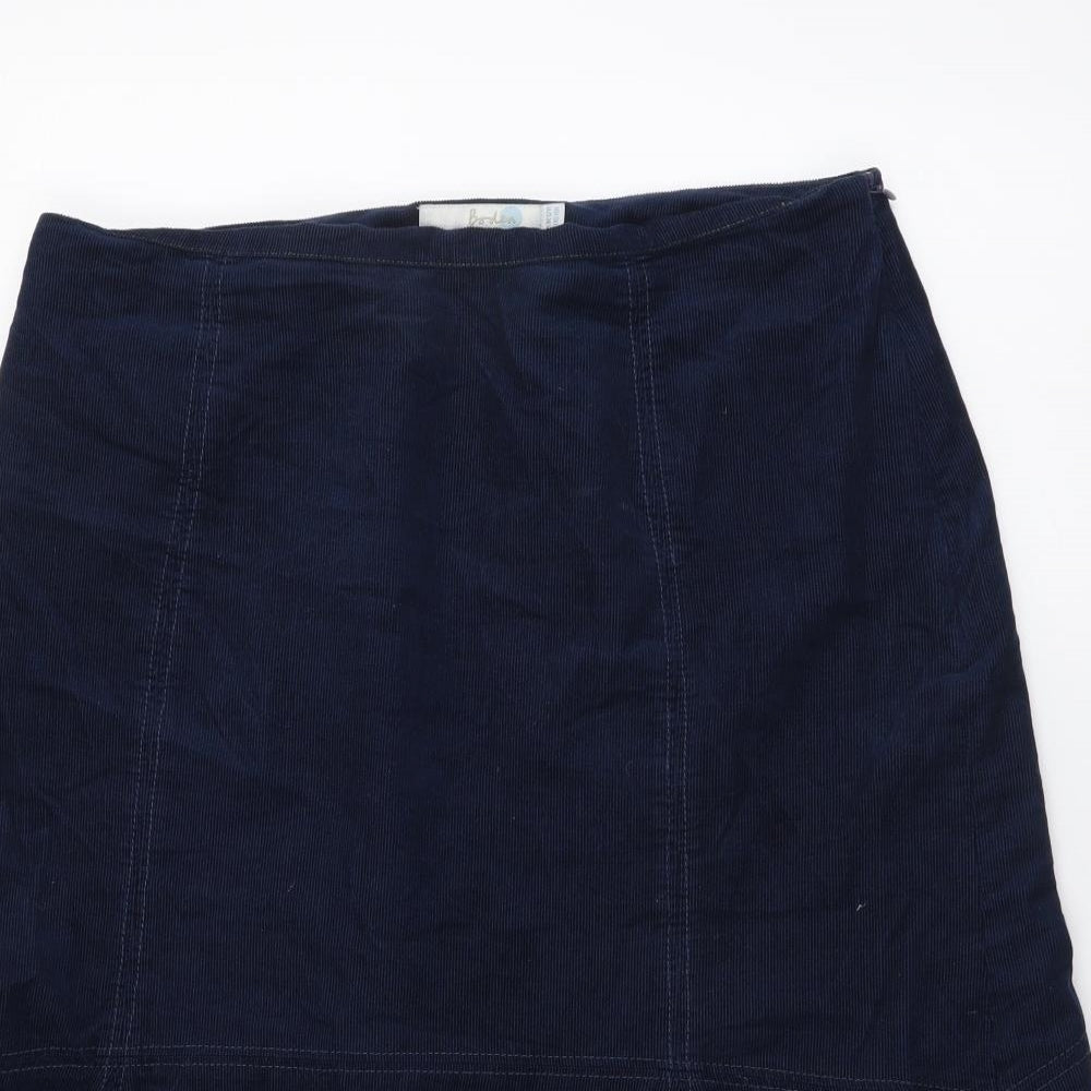 Boden Womens Blue Cotton Flare Skirt Size 12 Zip