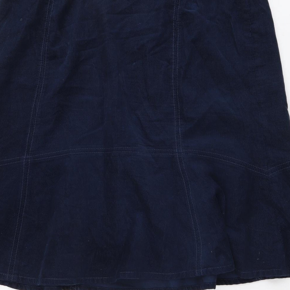 Boden Womens Blue Cotton Flare Skirt Size 12 Zip