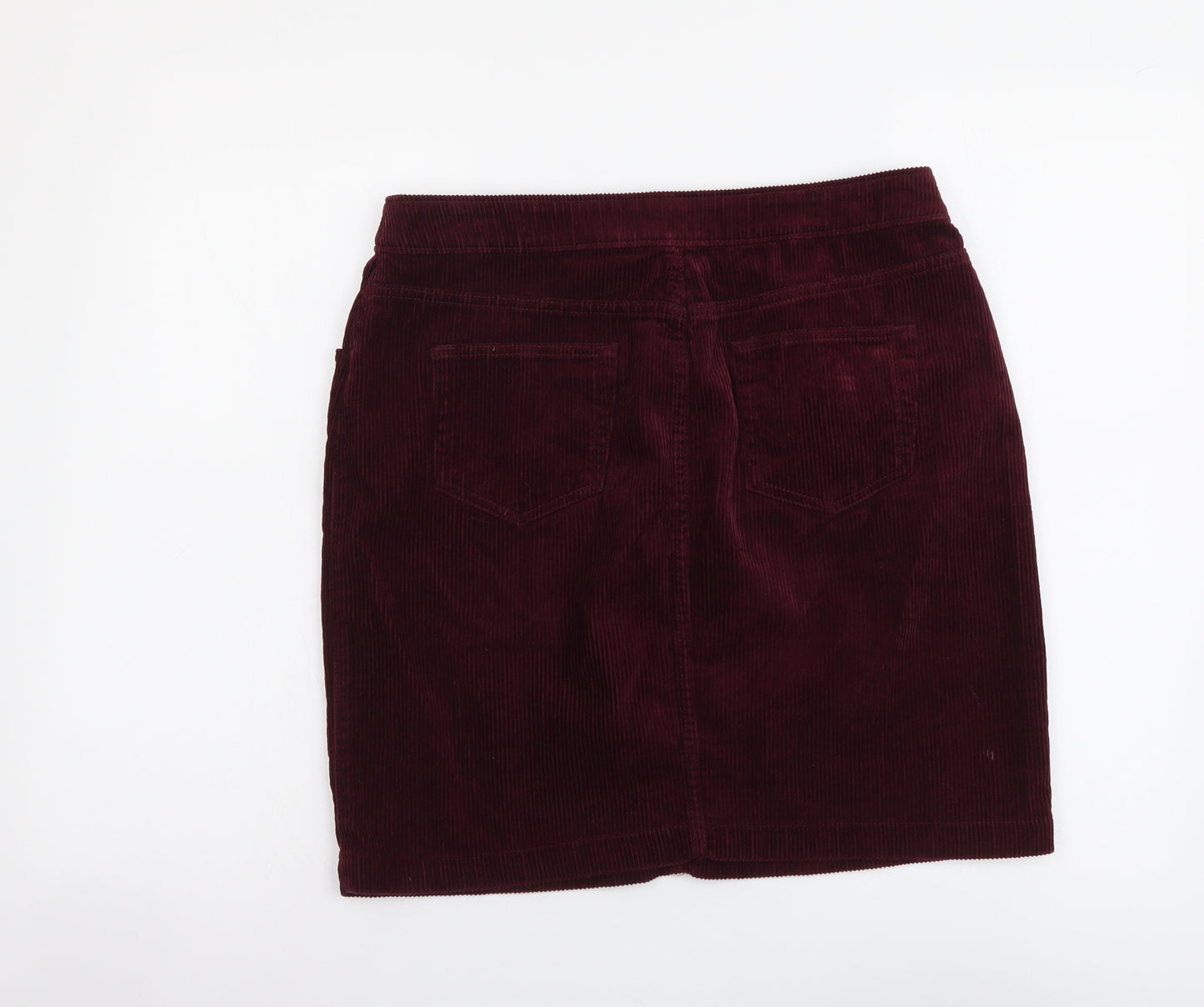 TU Womens Purple Cotton Mini Skirt Size 12 Button