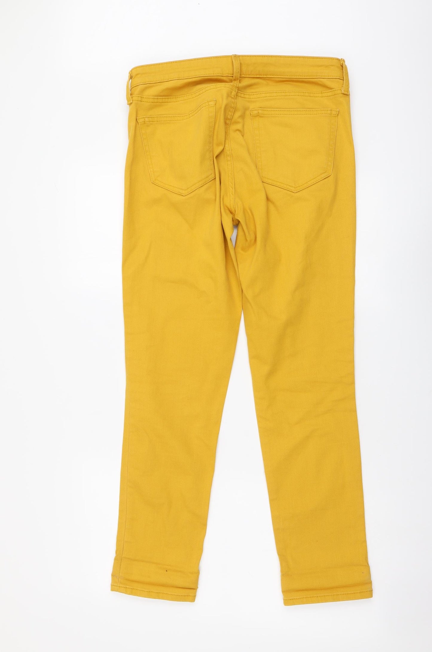 Gap Womens Yellow Cotton Straight Jeans Size 8 L28 in Regular Button