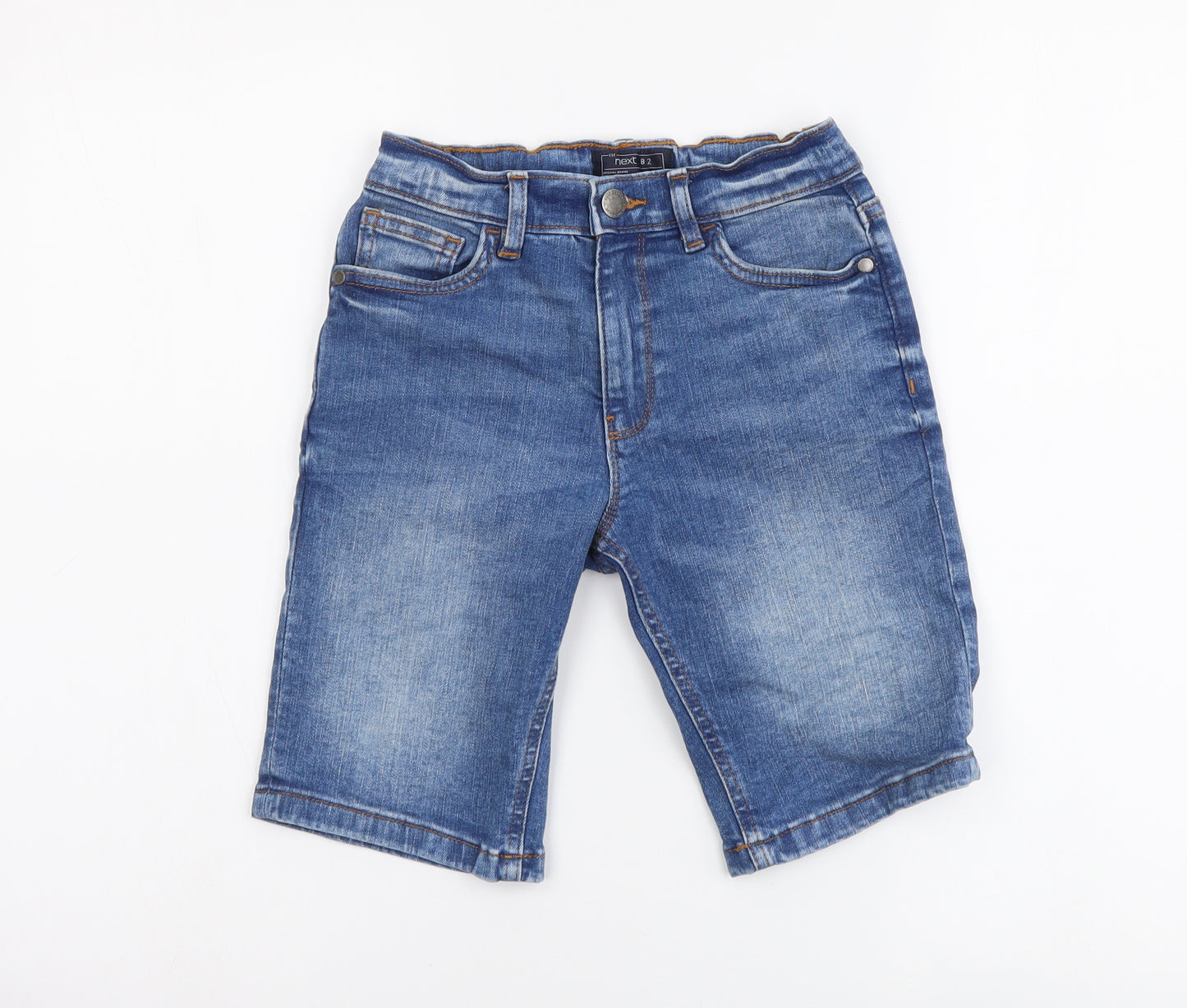 NEXT Boys Blue Cotton Bermuda Shorts Size 8 Years Regular Zip