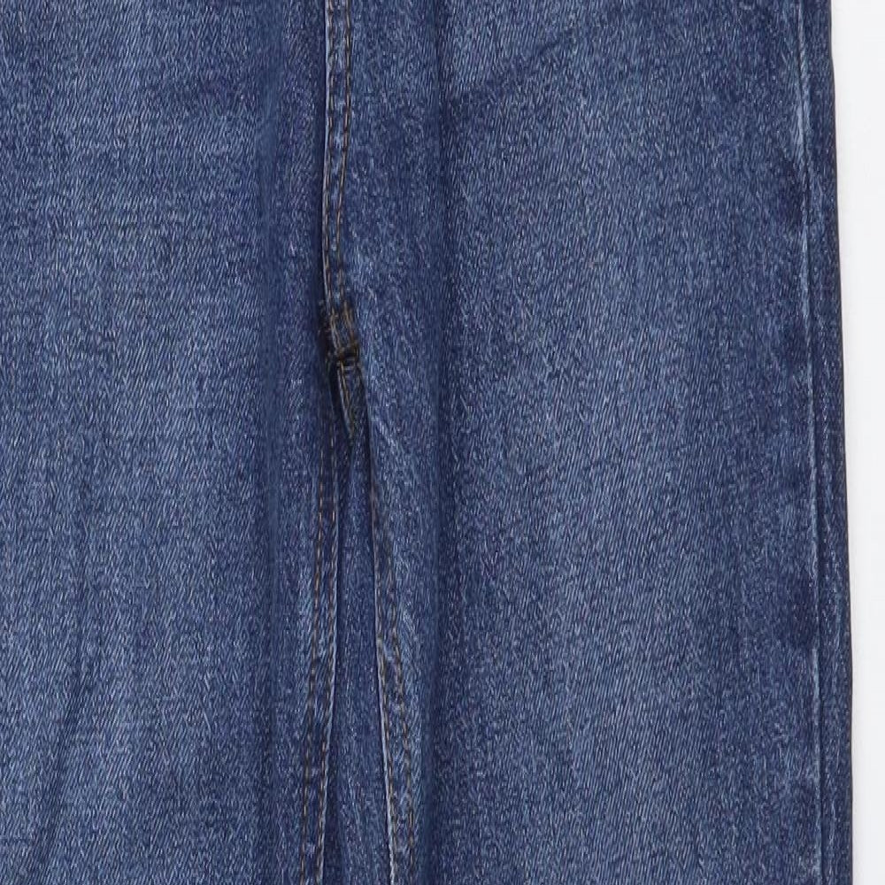 F&F Womens Blue Cotton Straight Jeans Size 6 L26 in Regular Button