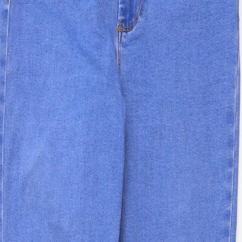 Denim & Co. Womens Blue Cotton Mom Jeans Size 10 L26 in Regular Button