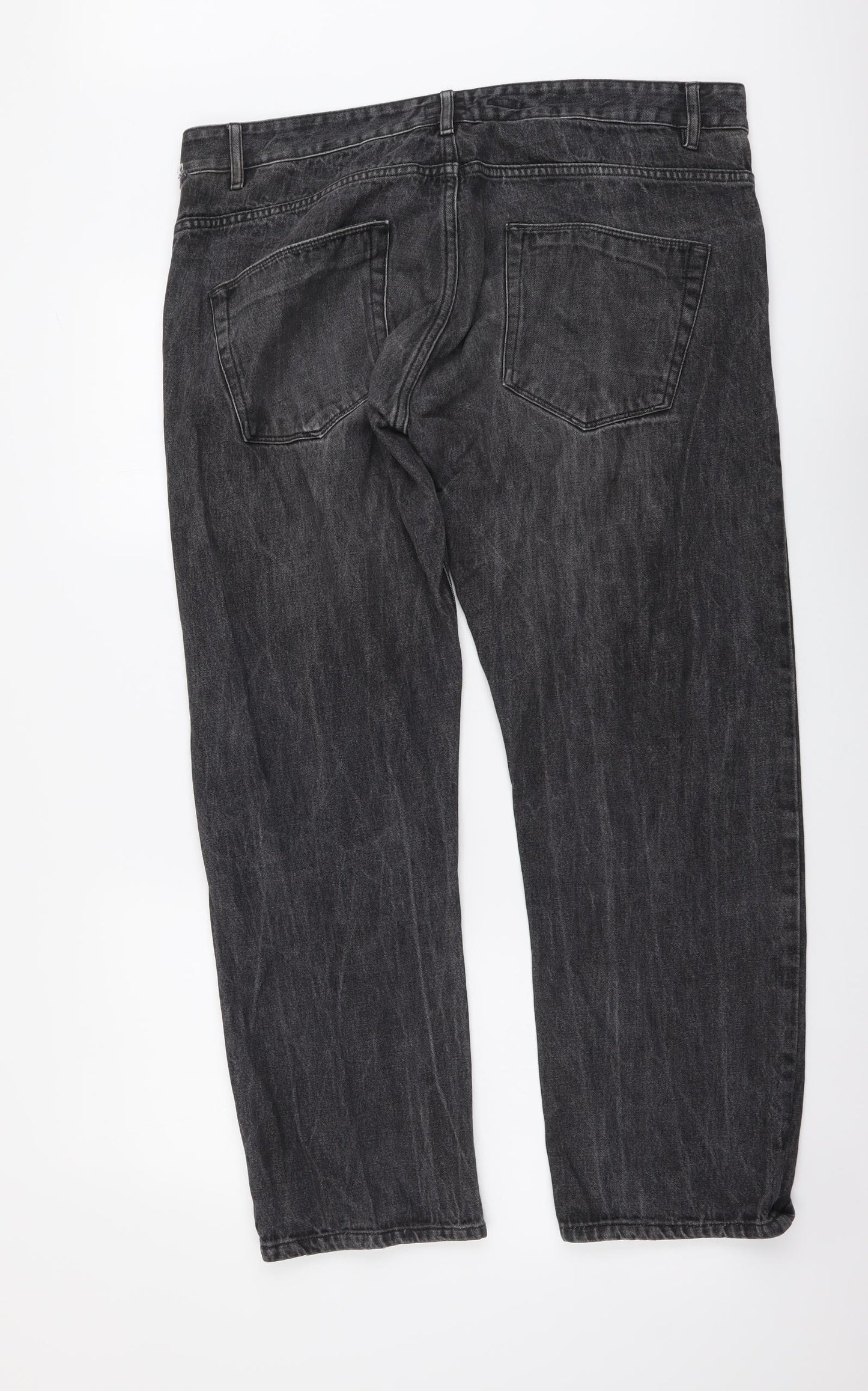 Easy Womens Grey Cotton Straight Jeans Size 38 in L29 in Regular Button