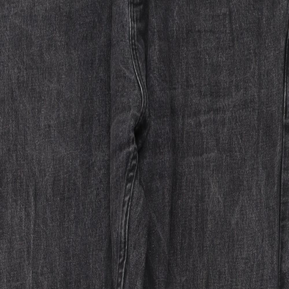 Easy Womens Grey Cotton Straight Jeans Size 38 in L29 in Regular Button