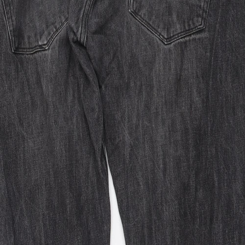 Easy Womens Grey Cotton Straight Jeans Size 38 in L29 in Regular Button
