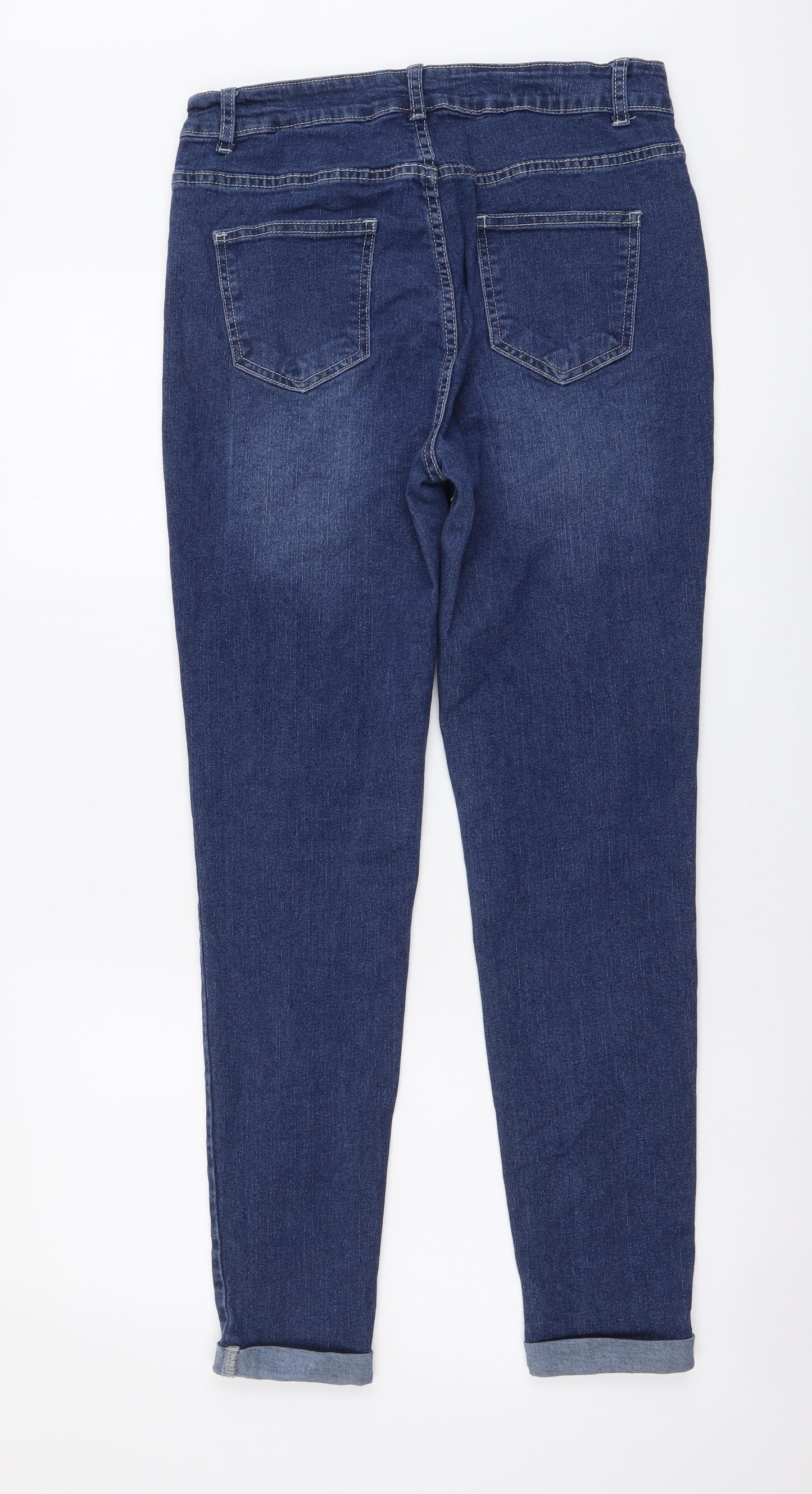 SheIn Womens Blue Cotton Skinny Jeans Size L L28 in Regular Button