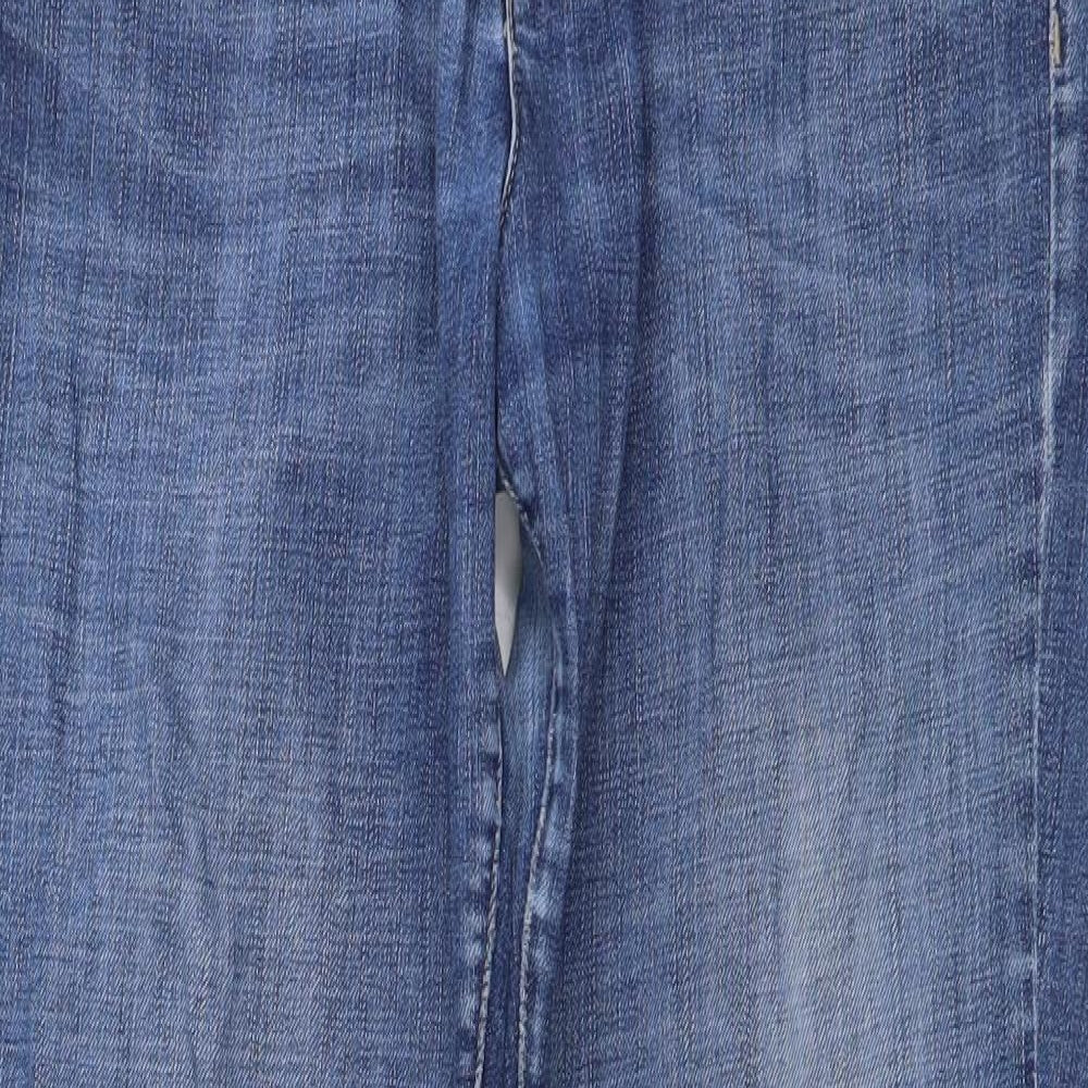 Marks and Spencer Womens Blue Cotton Straight Jeans Size 12 L30 in Regular Button