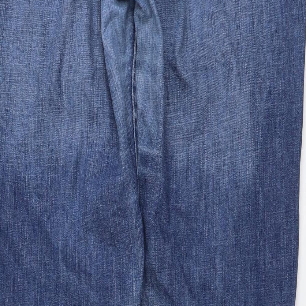 Marks and Spencer Womens Blue Cotton Straight Jeans Size 12 L30 in Regular Button