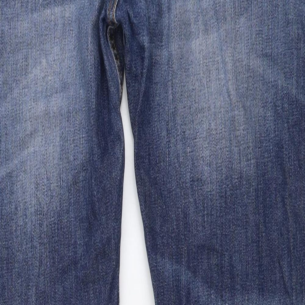 AllSaints Mens Blue Cotton Skinny Jeans Size 32 in L32 in Regular Button