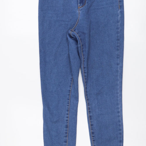 Denim & Co. Womens Blue Cotton Skinny Jeans Size 10 L25 in Regular Button