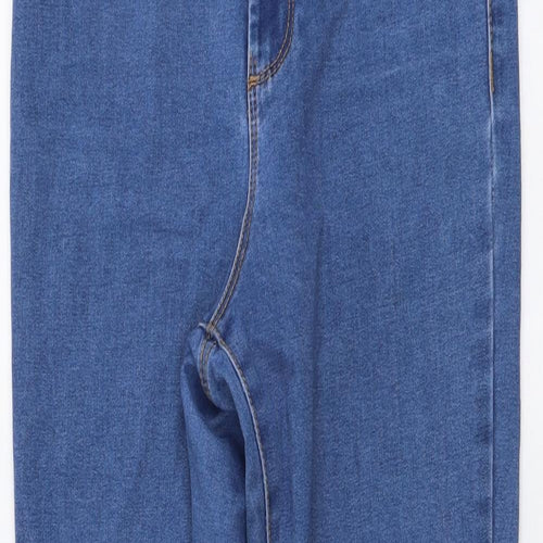 Denim & Co. Womens Blue Cotton Skinny Jeans Size 10 L25 in Regular Button