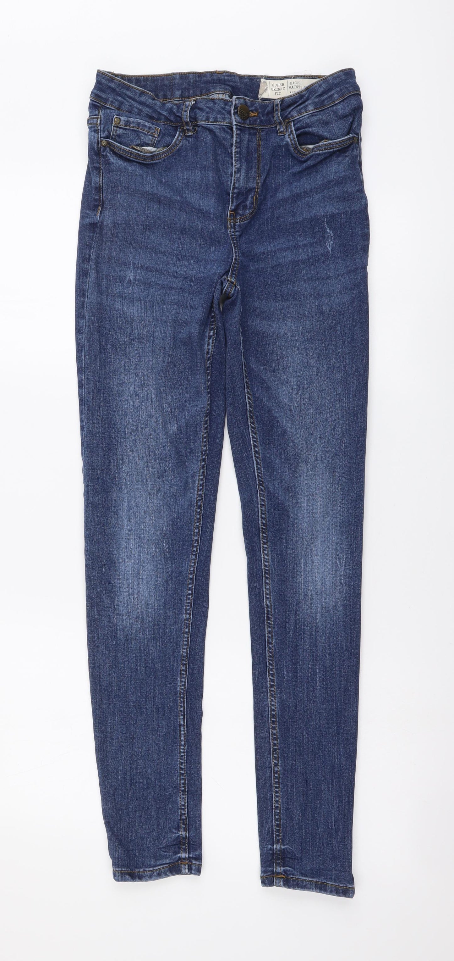 Esamara Womens Blue Cotton Skinny Jeans Size S L29 in Regular Button