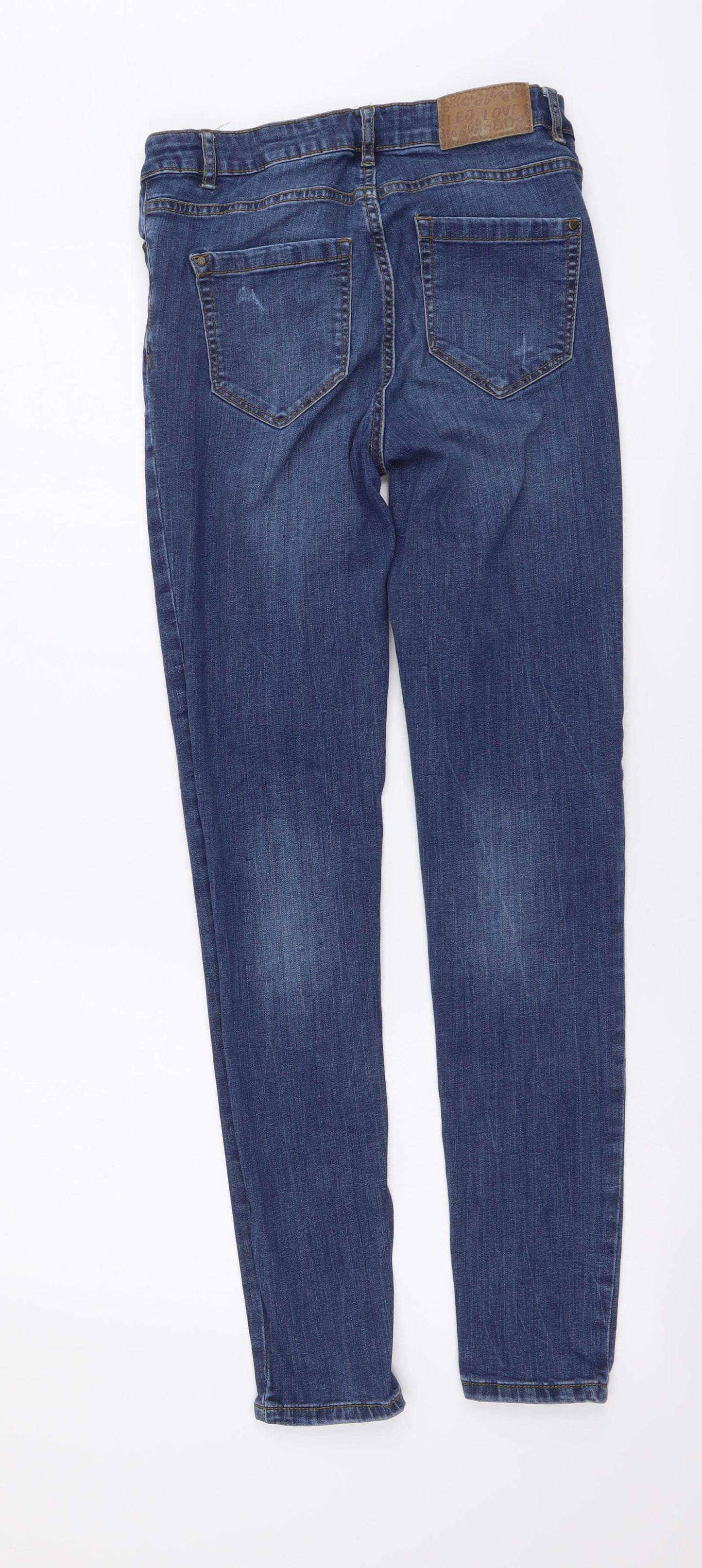Esamara Womens Blue Cotton Skinny Jeans Size S L29 in Regular Button