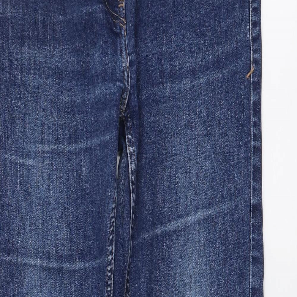 NEXT Womens Blue Cotton Bootcut Jeans Size 10 L27 in Regular Button