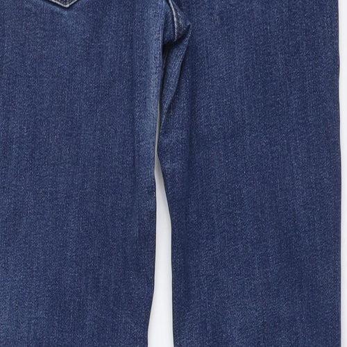 NEXT Womens Blue Cotton Bootcut Jeans Size 10 L27 in Regular Button