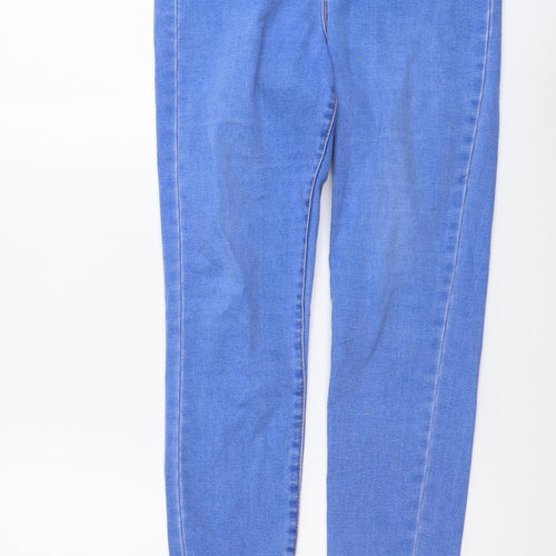 Denim & Co. Womens Blue Cotton Skinny Jeans Size 10 L26 in Regular Button