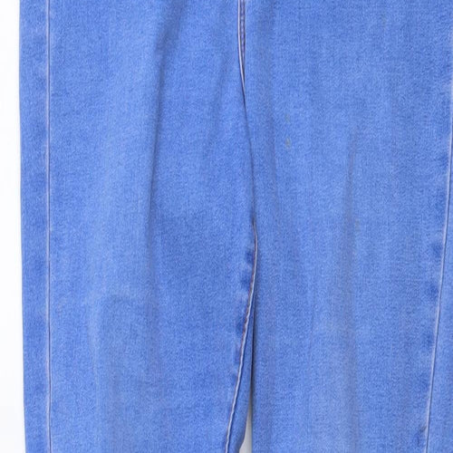Denim & Co. Womens Blue Cotton Skinny Jeans Size 10 L26 in Regular Button