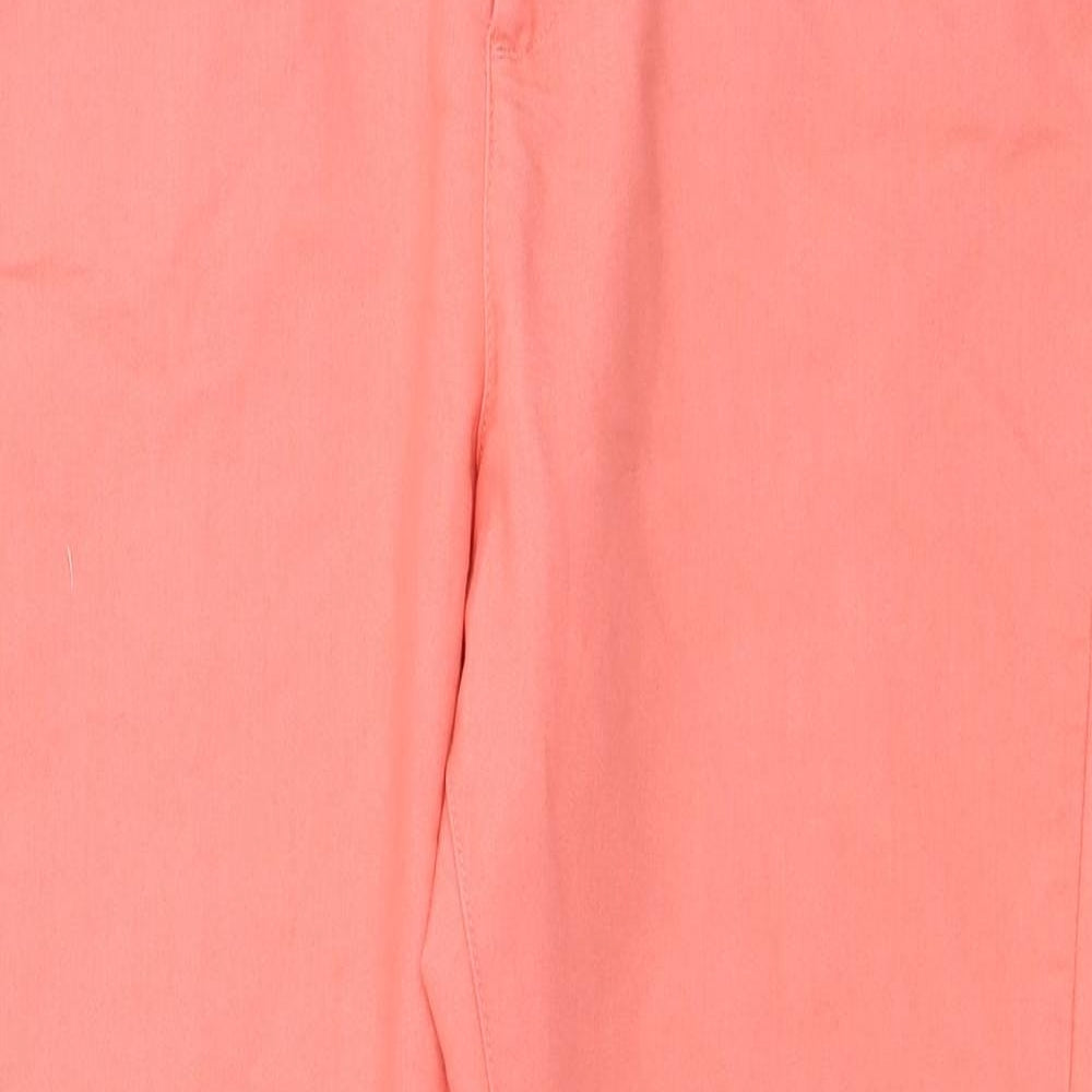 Marks and Spencer Womens Orange Cotton Jegging Trousers Size 14 L26 in Regular Button
