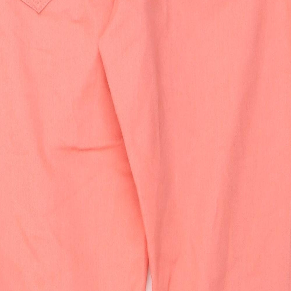 Marks and Spencer Womens Orange Cotton Jegging Trousers Size 14 L26 in Regular Button
