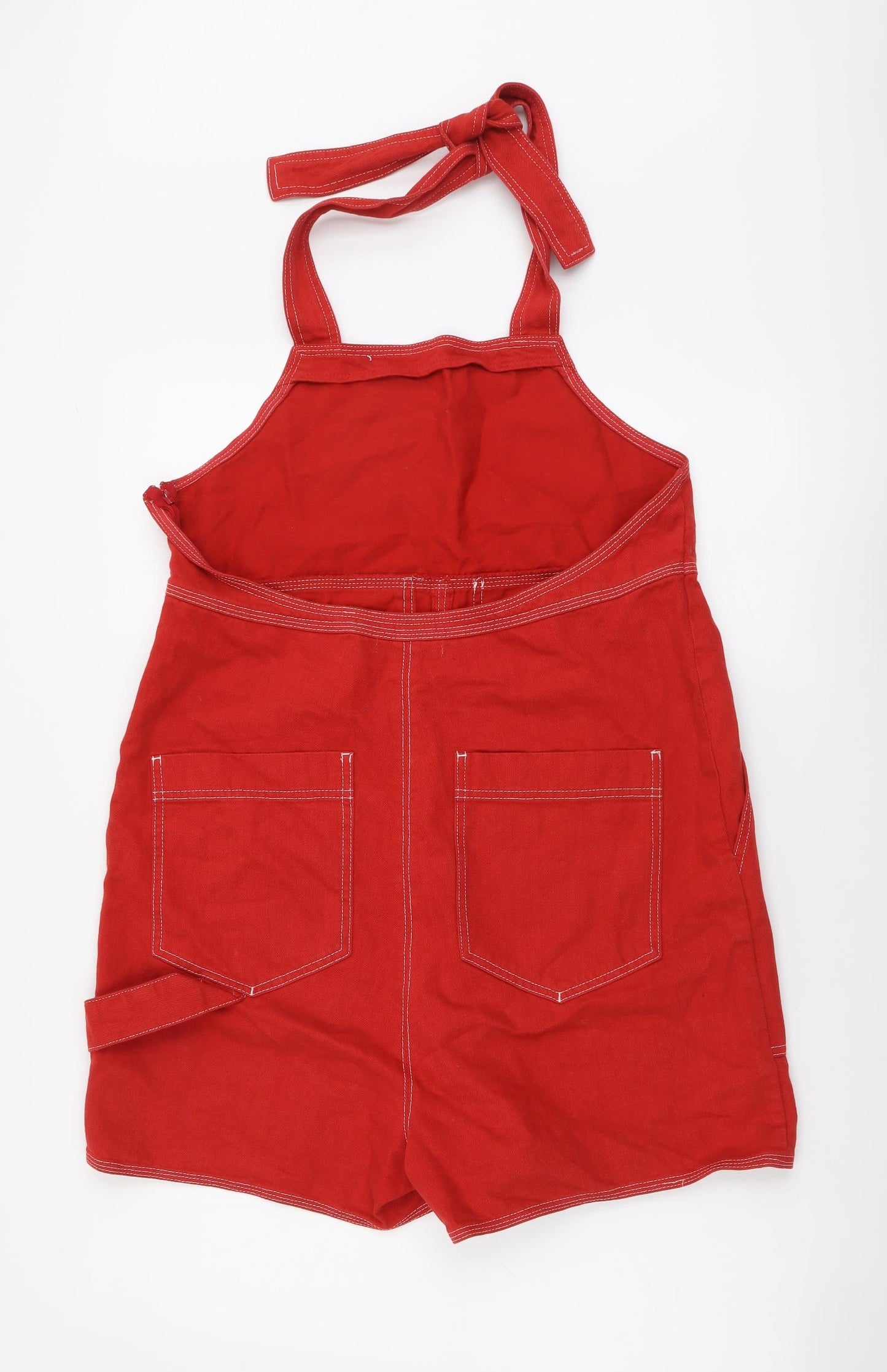 ASOS Womens Red Cotton Dungaree One-Piece Size 12 Pullover