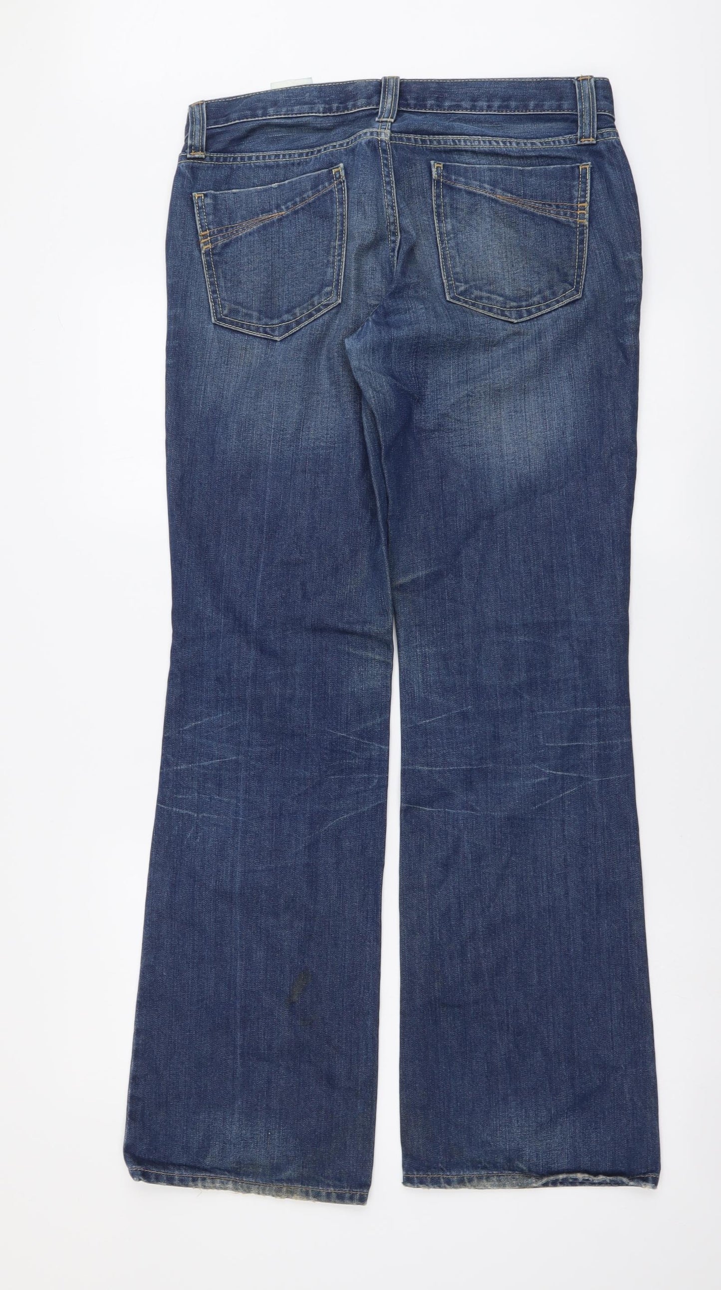 Gap Womens Blue Cotton Bootcut Jeans Size 8 L32 in Regular Button