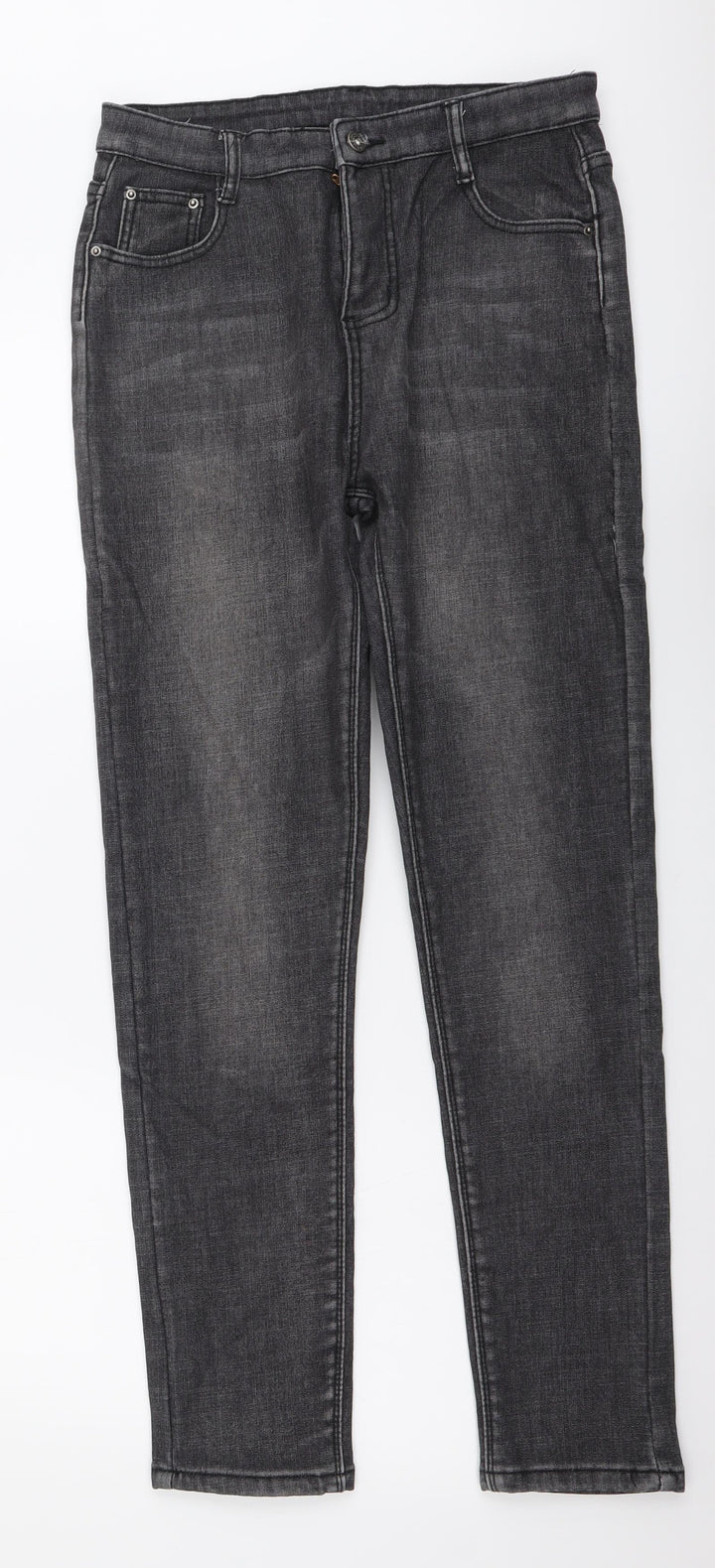 Preworn Womens Grey Cotton Skinny Jeans Size 28 in L29 in Regular Button