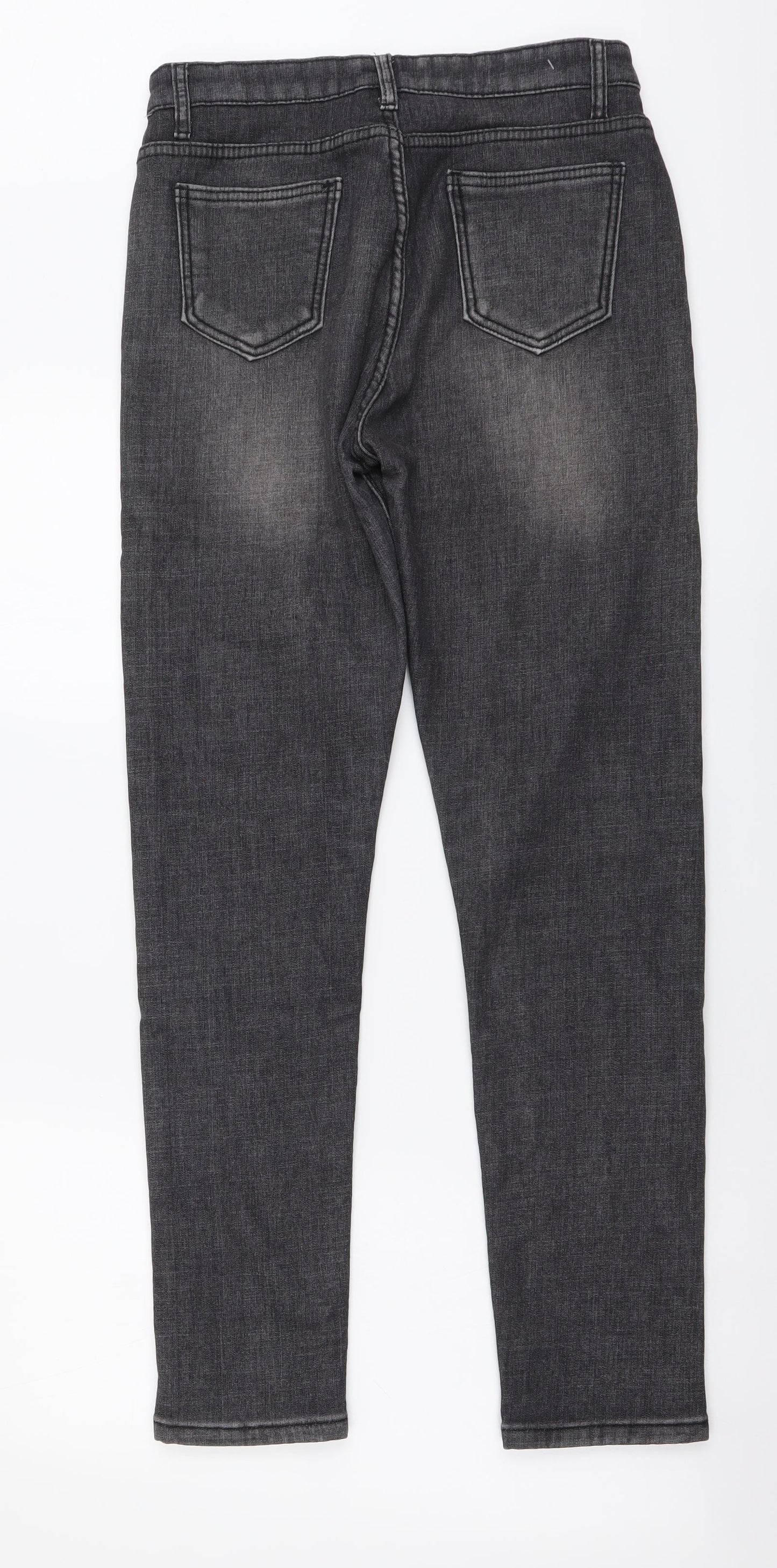 Preworn Womens Grey Cotton Skinny Jeans Size 28 in L29 in Regular Button