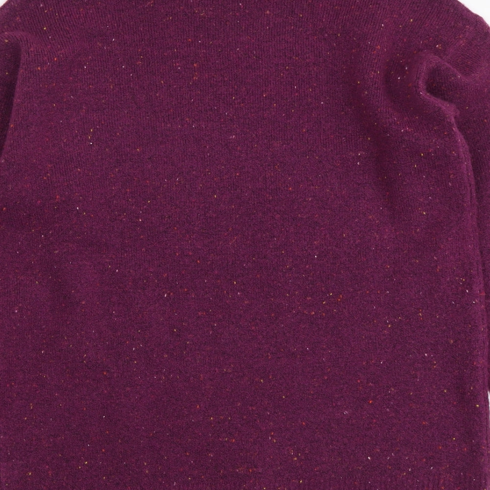 Nutmeg Womens Purple Round Neck Acrylic Pullover Jumper Size 10