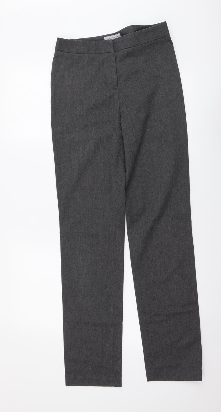Aspire Womens Grey Polyester Trousers Size 24 in L30 in Regular Button