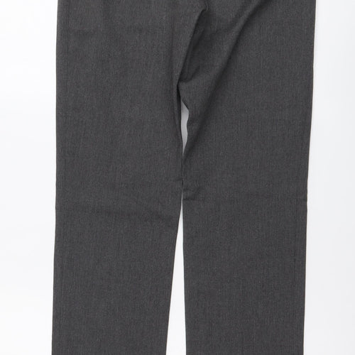 Aspire Womens Grey Polyester Trousers Size 24 in L30 in Regular Button