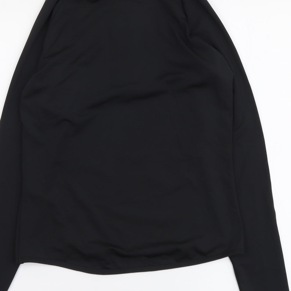 McKenzie Boys Black Polyester Basic T-Shirt Size 10-11 Years Mock Neck Pullover