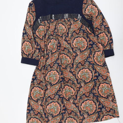 Atmosphere Womens Multicoloured Paisley Polyester A-Line Size 10 Boat Neck Pullover