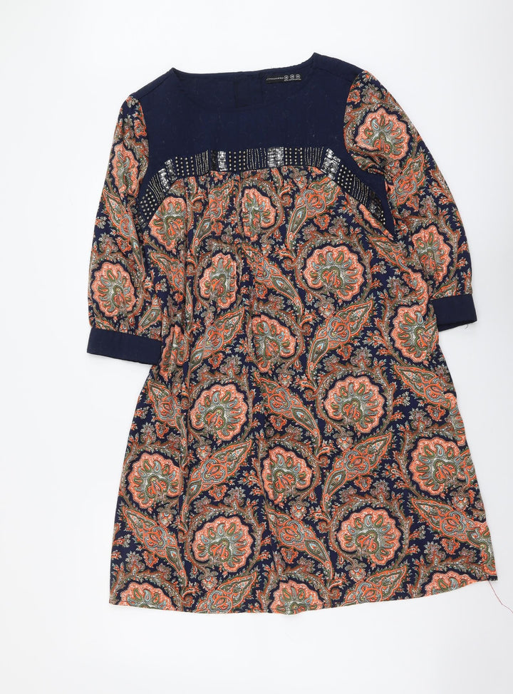 Atmosphere Womens Multicoloured Paisley Polyester A-Line Size 10 Boat Neck Pullover