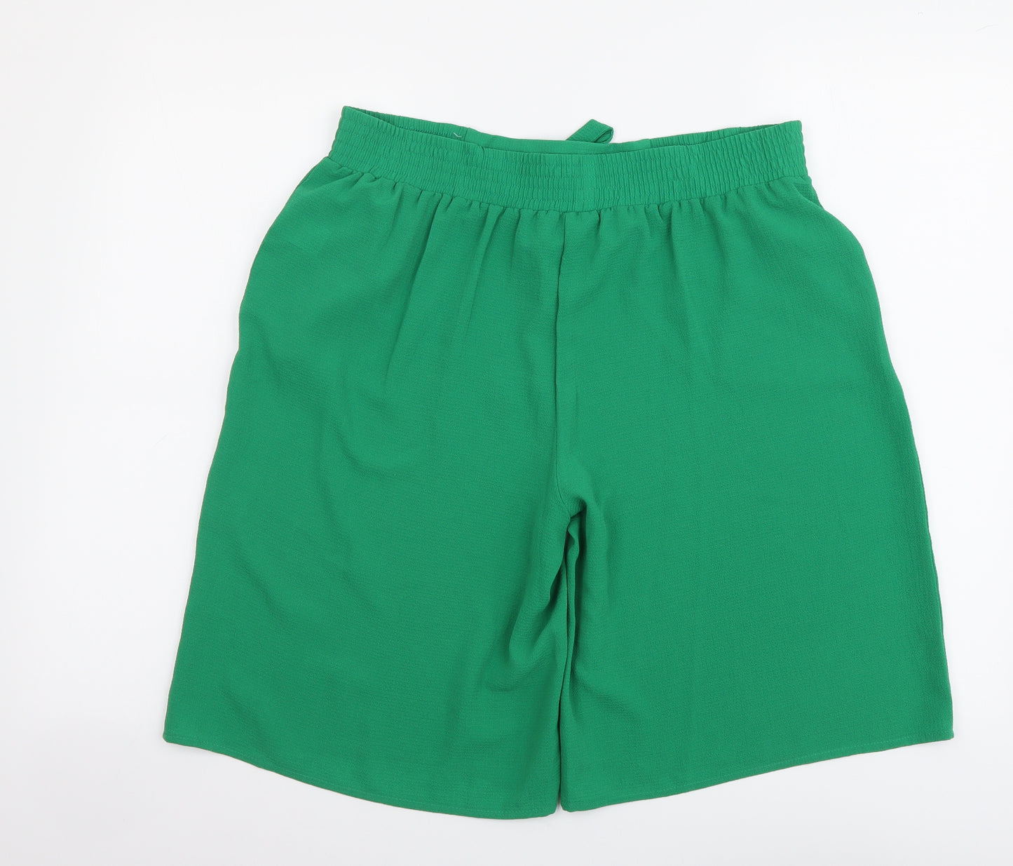 Papaya Womens Green Polyester Bermuda Shorts Size 14 L10 in Regular Drawstring