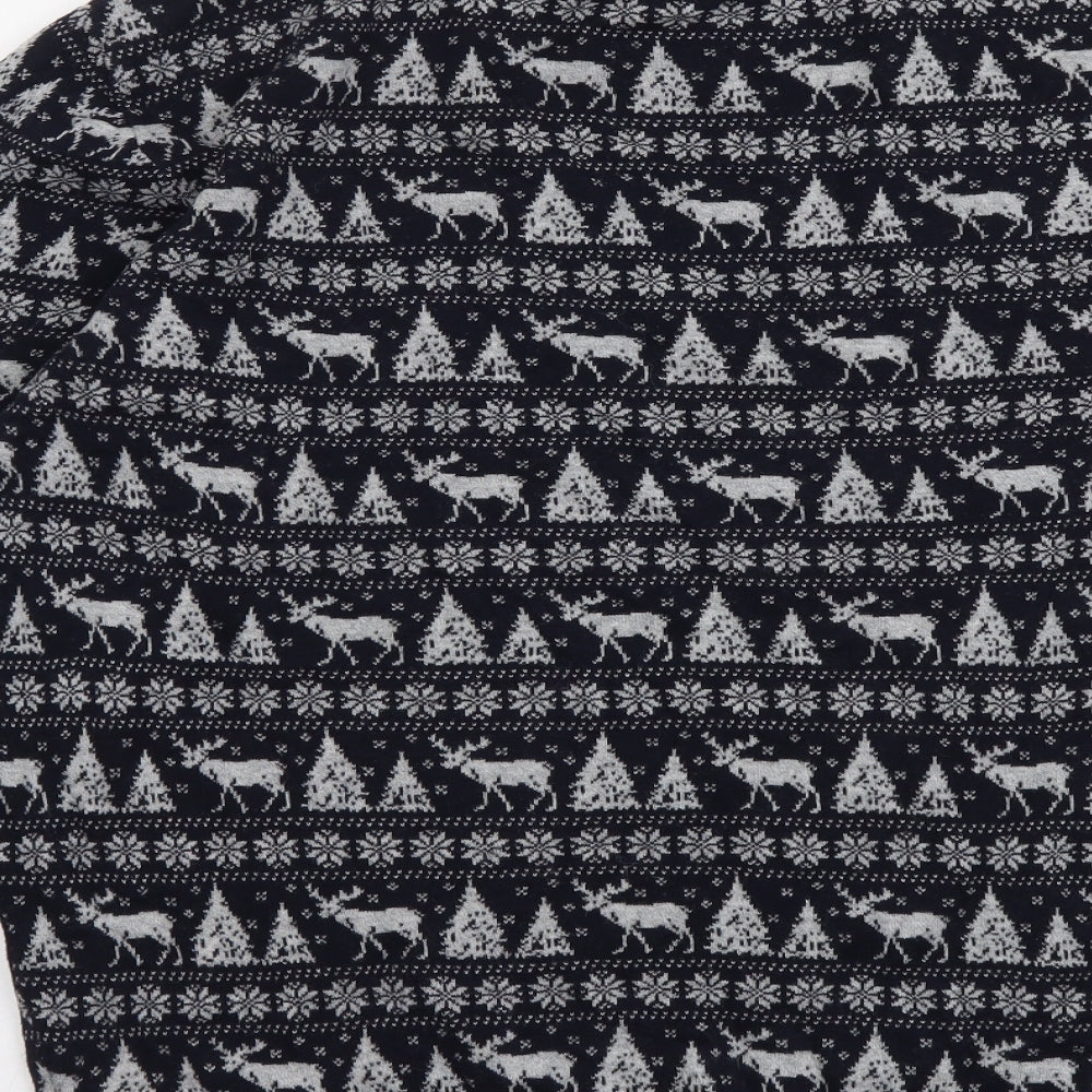 NEXT Mens Blue Round Neck Geometric Acrylic Pullover Jumper Size L - Christmas