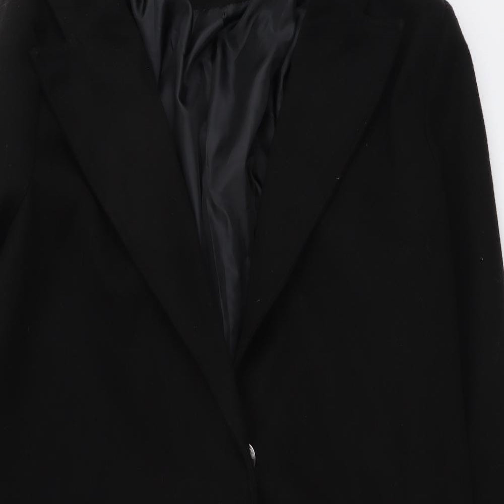 M.F.N Womens Black Overcoat Coat Size 2XL Button