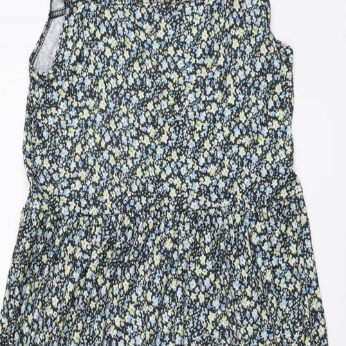 Peacock Ways Womens Multicoloured Floral Polyester A-Line Size 14 Square Neck Pullover