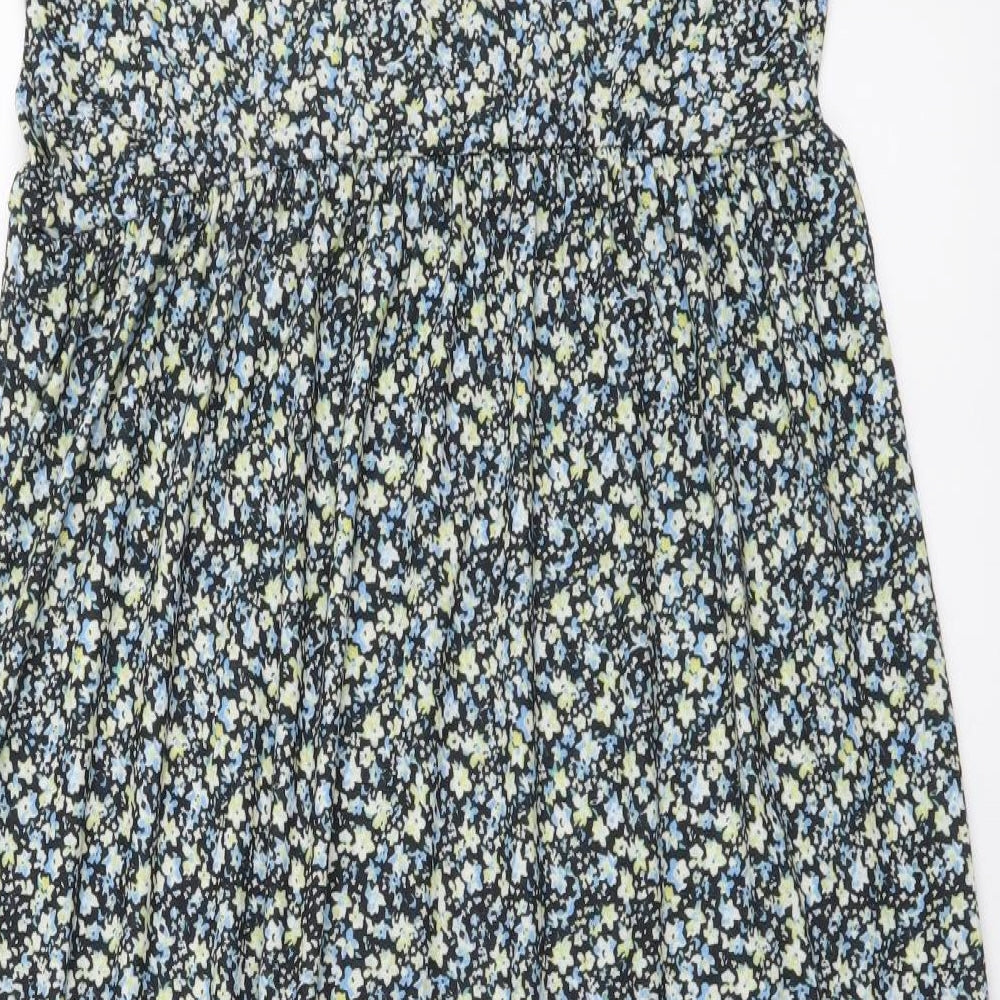 Peacock Ways Womens Multicoloured Floral Polyester A-Line Size 14 Square Neck Pullover