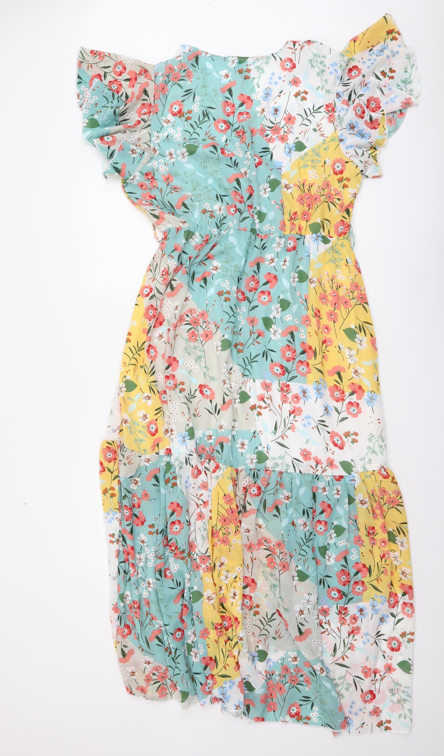 Blue Vanilla Womens Multicoloured Floral Polyester Maxi Size 14 V-Neck Pullover