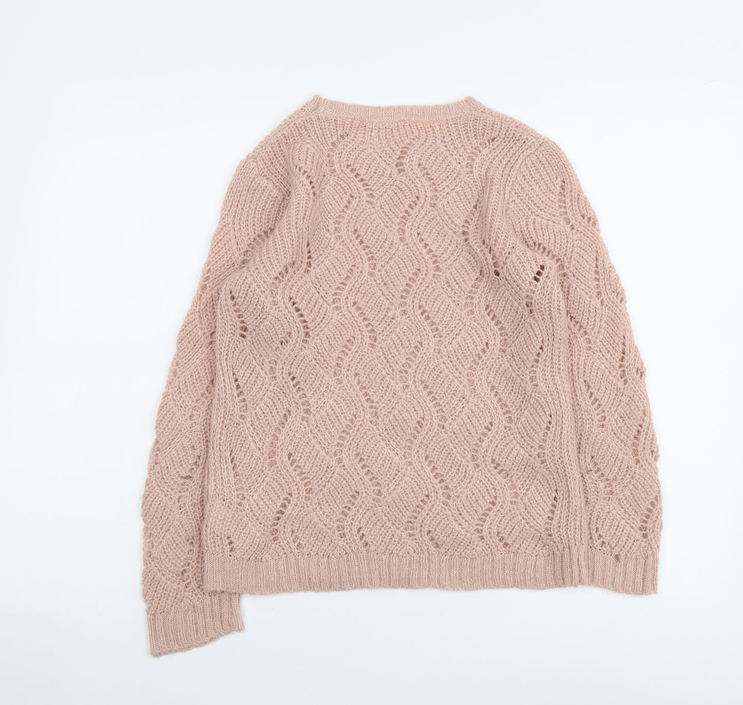 Young Dimension Girls Pink Round Neck Acrylic Pullover Jumper Size 10-11 Years Pullover