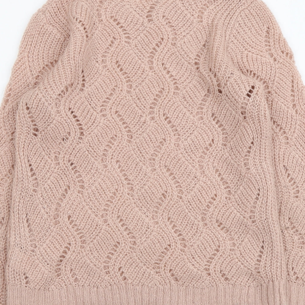 Young Dimension Girls Pink Round Neck Acrylic Pullover Jumper Size 10-11 Years Pullover