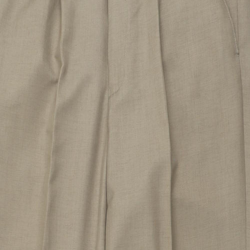 Taylor & Wright Mens Beige Polyester Trousers Size 38 in L29 in Regular Button