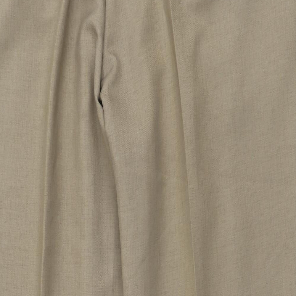 Taylor & Wright Mens Beige Polyester Trousers Size 38 in L29 in Regular Button